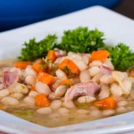 Ham and bean soup with carrots