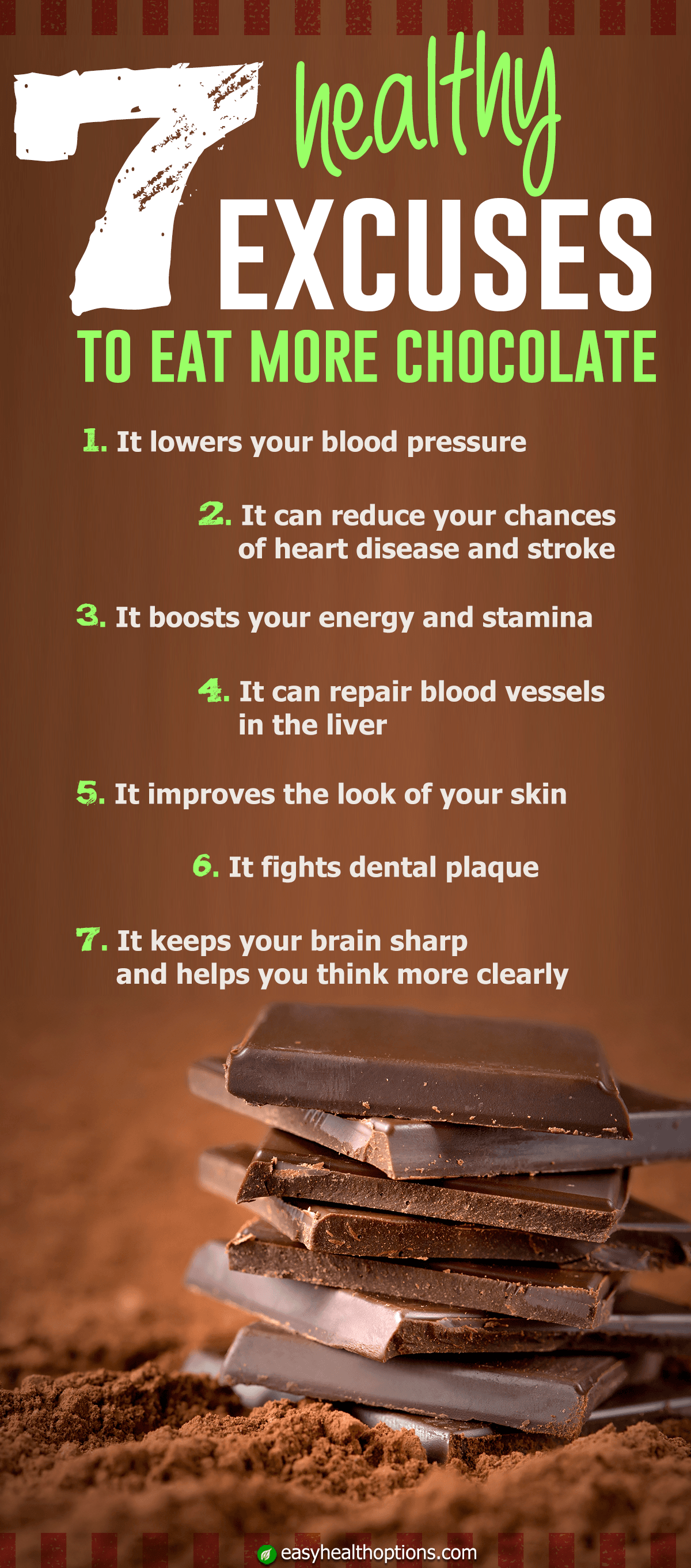 7 healthy excuses to eat more chocolate [infographic] | Health Maximizer
